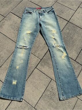 Y2K Vtg Miss Sixty Jeans ,Distressed flare/bootcut sz 27